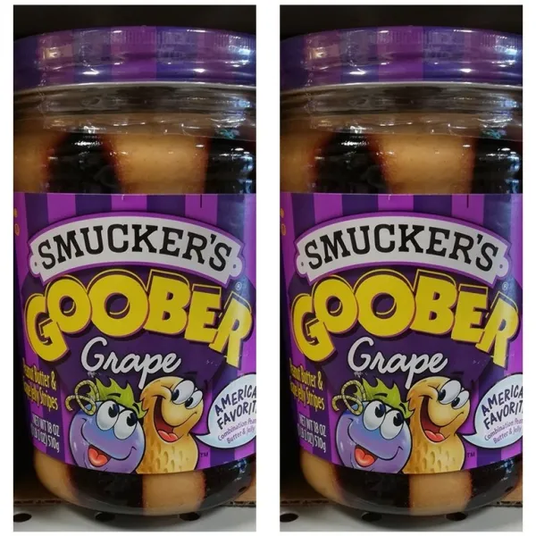 Skippy Smucker's Goober Grape Americas favorite Spread 스머커 구버 그레이프 아메리칸 스프레드 510g 2팩, 1개