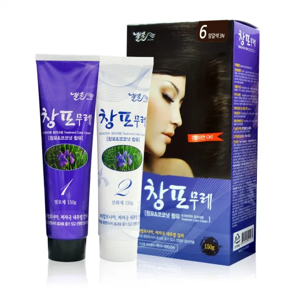젤존 창포무레 트리트먼트 칼라 크림, 6.암갈색 3N, 1개