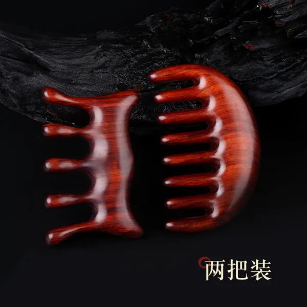 두피마사지빗 작은 잎 보라색 박달나무 경락 안마빗 빅 넓은 이 둥근구슬 과사 벗기다 머리빗 자 정전기 4168703494, 팔치 반달 _오치 쇠뿔