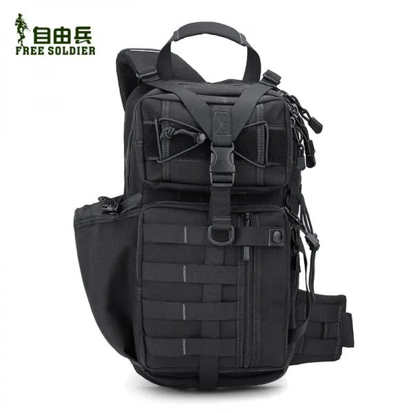 숄더백 자유 병사 야외 전술 궁수 백팩 경량 데일리 잽싸게 가져가다 야영가방 2255013884, 블랙, 큰사이즈 35 리프트 좌우