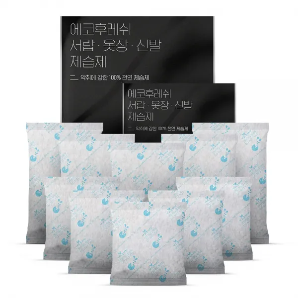 에코후레쉬_ 천연제습제 [25g 5개+60g 5개] 제오후레쉬 친환경 제습탈취 방습제, 10개입