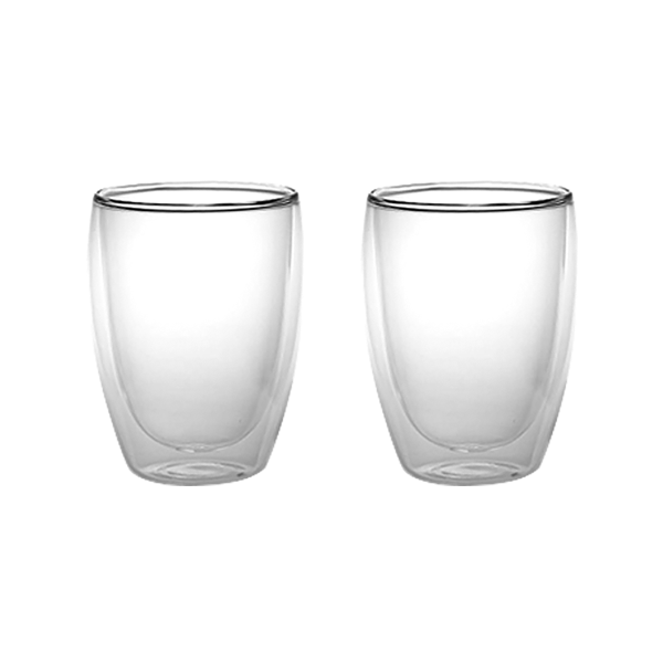 무아 1+1세트 홈카페 이중유리컵 350ml, 2개, 단일