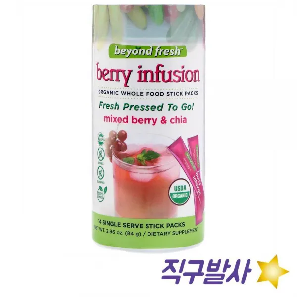 Beyond Fresh 베리 인퓨전 혼합 & 치아 14 일인용 스틱 팩, 14정, 1개