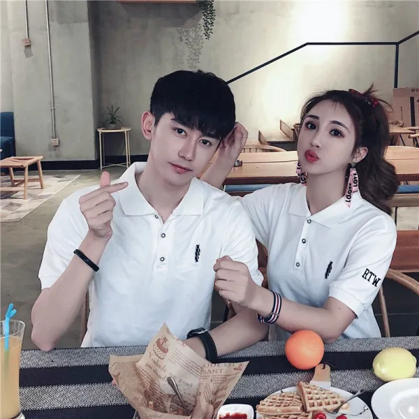 ZoneSHOP 남녀공용 커플티 반팔 티 셔츠 커플룩 단체티 면티X7 586294092812