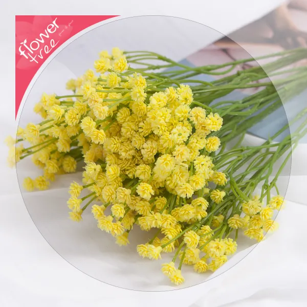 감성인테리어 예쁜 조화 모음 180종 / 플트 조화꽃 B B53.파스텔안개가지 40cm 옐로우
