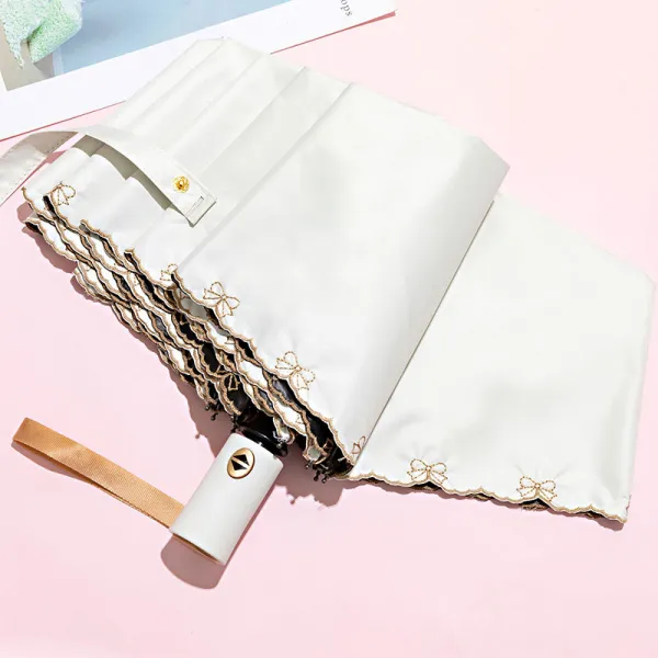 전자동 선우산 선셋 앤티크 심플 파라솔 여 자외선 차단 스마트 휴대용 투, 전자동 타입 mdash베이지