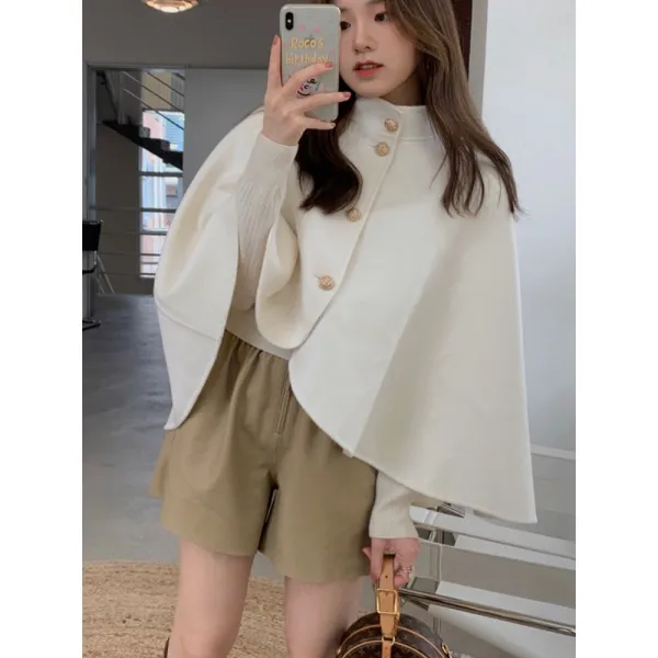 315번 여성스런 망토느낌의 숏 모직코트 소향풍 망토코트 여추동년신조목Z