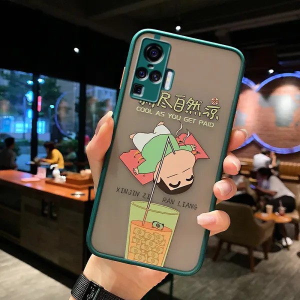 쁨픽 VIVOX50PRO 핸드폰케이스 보호케이스 초슬림 투과성 명 커플 PR0 개성 독창적 POR 풀팩토리 렌즈 충격흡수