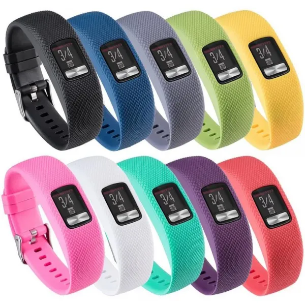 직구 Garmin Vivofit 4 용 QGHXO 밴드 Garmin Vivofit 4 활동 추적 기용 소프트 실리콘 교체 용 시계 밴드 스트랩 소형 대형 10 가지 색상 (10PC, 상세참조, 상세참조