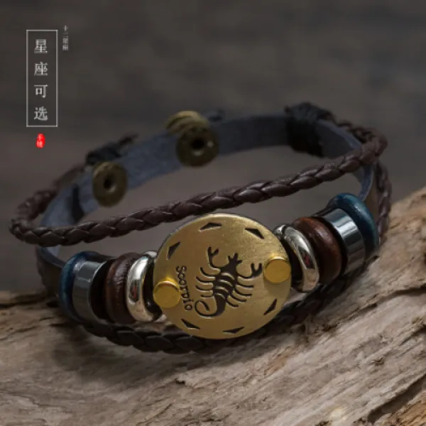 남여공용 패션 팔찌 남자 가죽 팔찌 열다섯개 팔찌 2성 여 일·한면이 복고 커플 체인 끈 남자 핸드볼 팀 손. 남자 액세서리