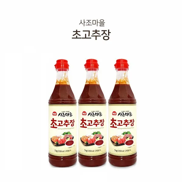 [제이몰] 인심좋고 장맛좋은 해표 사조마을 초고추장 1kg, 3개