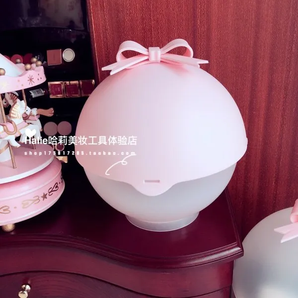 퍼프 소녀하트 ~ 빅사이즈 수납 손잡이없는잔 먼지걱정없는 테이블 수납합 똥 장식품 빈케이스, T01-윗분과 아랫분.