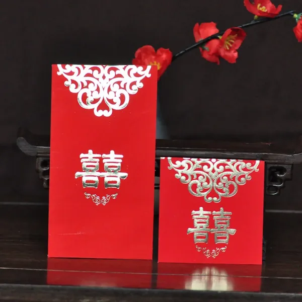 결혼식이 완전무결 친척을 맞이함 겹경사 선물 독창적 레드가방 결혼기념일 축의금 몫 돈 답례했다 문을 막다, 미니 레드가방 （40개 ）, 황금  뚜껑 꽃 레드가방