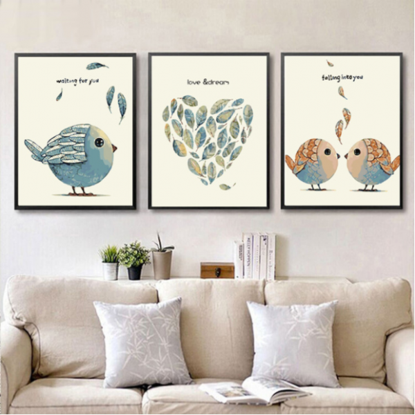 Diy 캔버스 대형 유화그리기 세트 3단 풍경화 하늘풍경 감성색채 소중히 하다 + 40x50cm 3단 캔버스