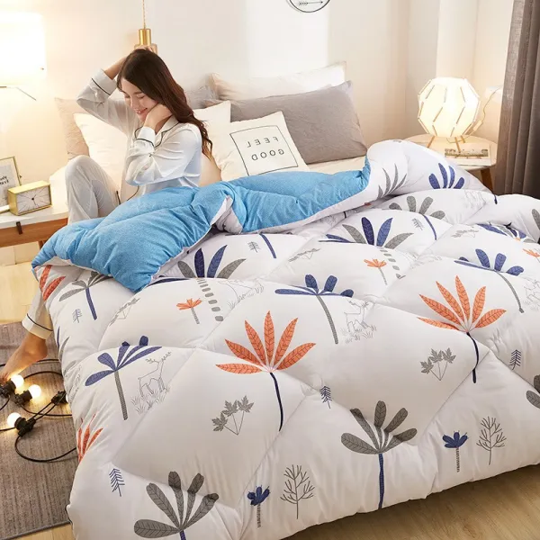 겨울이불 이불 솜 가을겨울용 두꺼운 보온 싱글 더블 견면 10근 8겨울 덮는 6동쪽, C13-업그레이드 소프트 친피부-판타지 잎