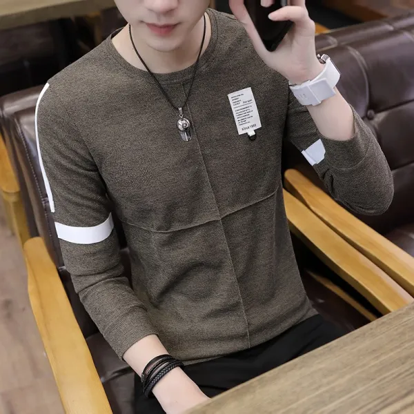 유아티셔츠 남자터틀넥티셔츠 남성기모카라티셔츠 여름수유티셔츠 긴소매 롱슬리브 티셔츠 남자 봄가을 크루넥 M42339632