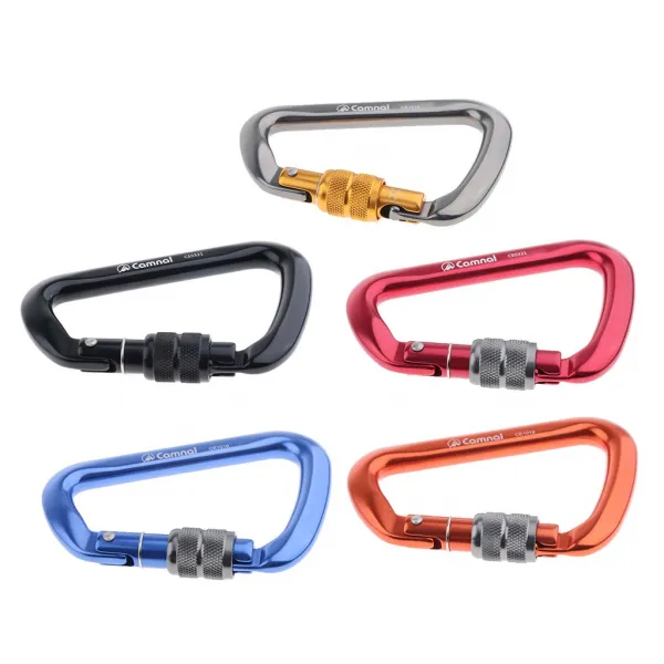 STK28kn 알루미늄 screwgate d 유형 등반 구조 carabiner 5 조각, 여러 가지 색상