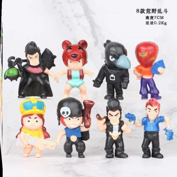 브롤스타즈 피규어 풀 세트 Brawl Stars 황야의 싸움 배틀 선물 황야 난투극 인물 피규어 인형 스패 놀이 키덜트 기프트 장난감 소품 F80 8 타입 약 190g 7cm + 세트1개