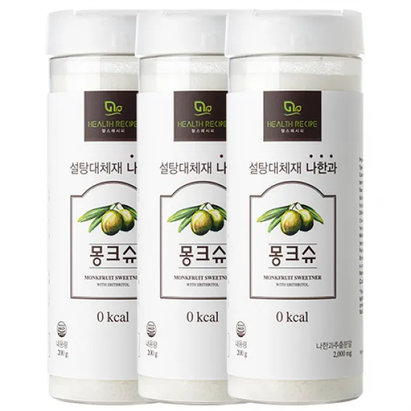 몽크슈 분말 200g 3개 설탕 대체제 나한과 에리스리톨, 200g, 3개