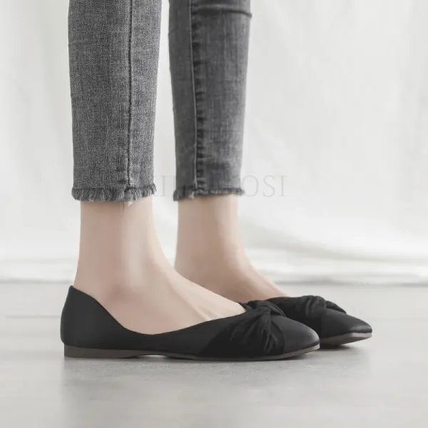Kirahosi 여성 단화 플랫슈즈 사각코 꼬임 플랫슈즈 + 덧신 증정 Ah8hd62w