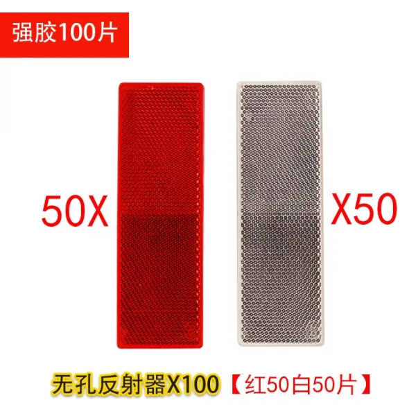 차이몰 자동차스티커 수입 접착제 화물차 리플렉터 판 행상화물 비닐 플라스틱 스티커 자동차 스틱 반사 반 기 inspect, 무 공 100편 레드 화이트 각 반