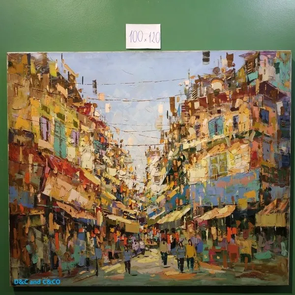 [이라운드몰]Mot Goc Ha Noi 베트남 호안기엠거리 유화 100x120cm, 옵션선택