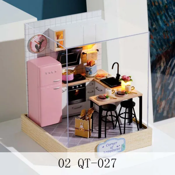 HY diy 오막살이 행복 각 핸드메이드 모형 완구 자그마한 집 창의적인 생일선물 녀성 XT20 A10, 02 QT-027
