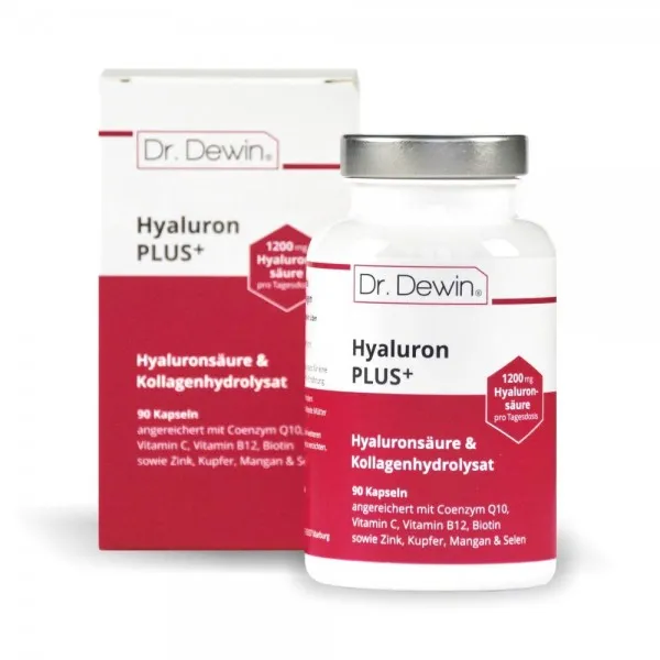 박사 Dewin® 히알루 │Hyaluronsäure + PLUS 콜라겐 캡슐 │ 고용량 1 200 mg의 일일 투여 량 │ │ 당첨자 2 019