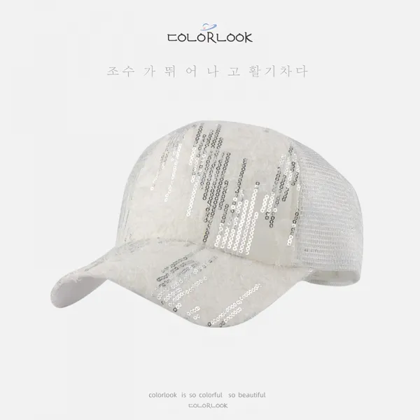 해외직구구매 패션볼캡 여성 봄 여름 인싸템 레쉬가드 영문 글리터 스타일리시 배기 야구모자 얼굴이 작아 보인다 헌팅캡