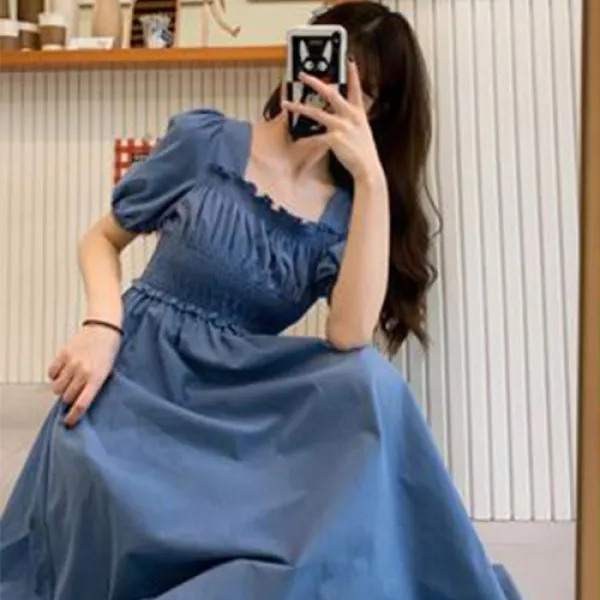 주디앤 여성 봄 여름 아일랜드 퍼프 반팔 원피스 리빙공감