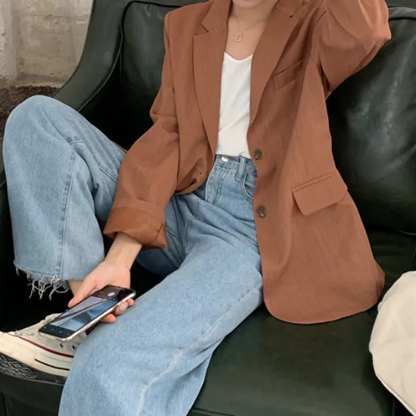 센슈얼드림 여성 청자켓 오버핏 트렌치코트 블레이저 마이 9k