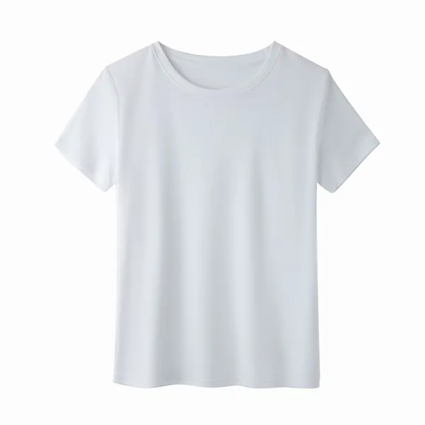 깡통상점 CANVAU 여성 반팔 솔리드 무지 실켓면 스몰 라운드 순면 코튼 화이트 상의 봄 여름 K1066A