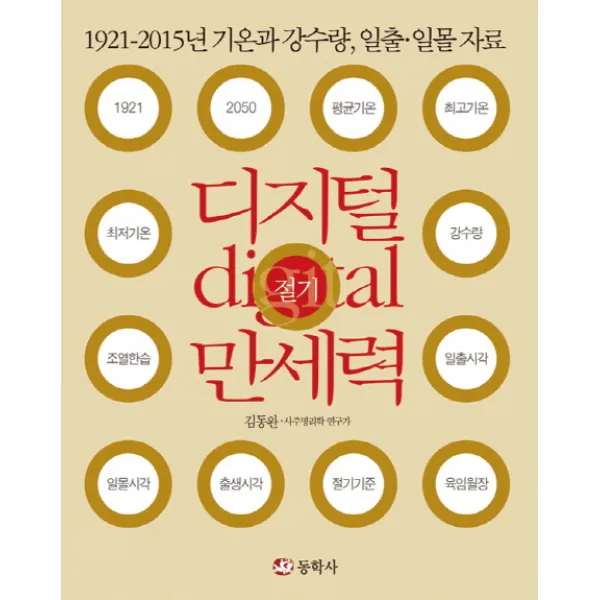 디지털 절기 만세력:1921-2015년 기온과 강수량 일출 일몰 자료, 동학사