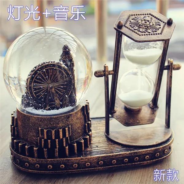 엄마 개성 남자 남동생 고급 18 살 퀄리티 여자친구 선물 로맨스 깜짝 놀라다 신비 크리스탈 볼 모래시계 （단아한 실버