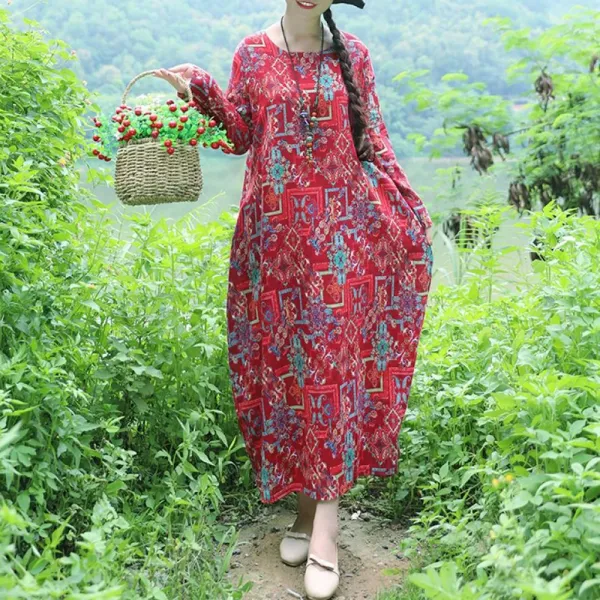 kirahosi 여성 린넨 원피스 캐주얼 롱원피스 데일리룩 + 스마트스트랩 증정 75호 V1n7v8