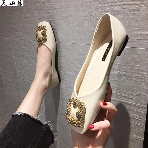 일 복고적 소중 단화 여 봄 아직 얕음 입 밑까지 심플 양기 직업 야마모토 순순히 신발