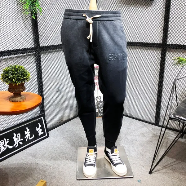 레자바지 묵계 선생님 드랜드 남자 슬림 그러데이션 조거 공 룩 배기 롱 팬츠 겨울 가을