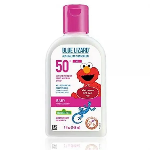 BLUE LIZARDv LIZARD - 아기 무기물 선 스크린 SPF 50+ UVA UVB 보호 5oz 선블록/선크림/선로션, 1매입