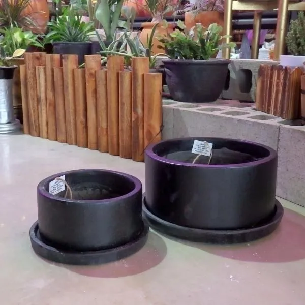 Cnx591023낮은원형 대리석무늬 J02b 블랙 2개셋트시멘트