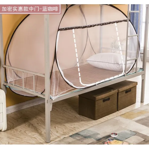 원터치텐트 내몽고 지퍼식 상단침대 모기장 포함스틸와이어 텐트 모기방지 싱글침대 디딤대 남녀 0.9m., T03-90넓이 190직사각형 실익 중문금(커피), C01-기타
