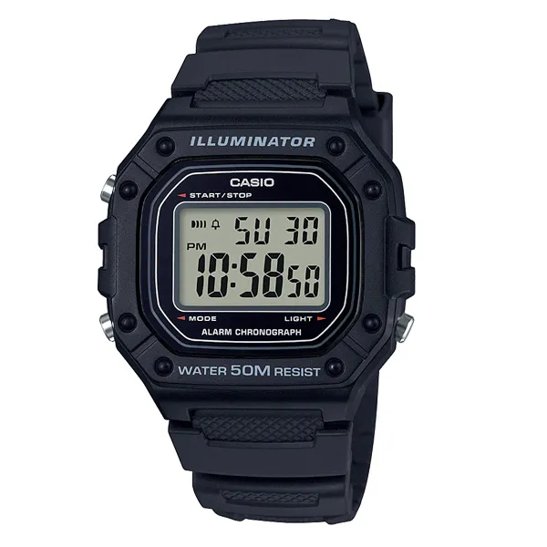 CASIO DIGITAL 절전라이트 W-218H-1A 기압방수 레저패션 군용적극추천
