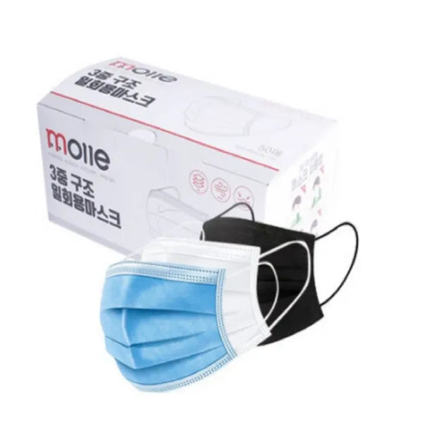 몰레 3겹 마스크 50매x4개 10427196 소형_화이트