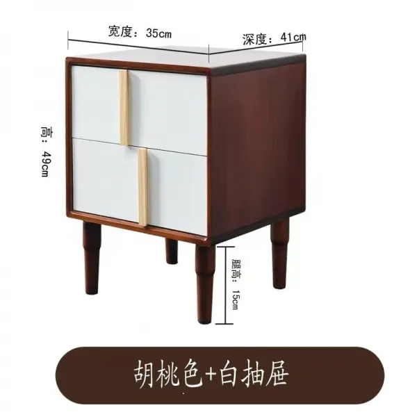 침대 사이드 수납 협탁 전실목 침대 머리맡 캐비닛 심플 모던 침대 옆쪽 침실 호두색 3, 호두색백출35cm