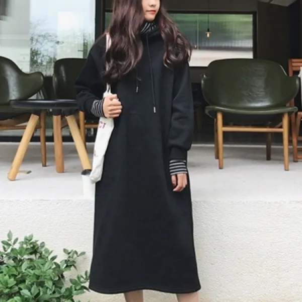 네츄럴비 바른몰 여성 기모 롱 원피스