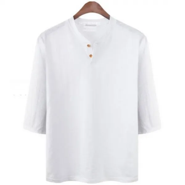빅사이즈 2XL 3XL 면티 슬라브 7부 헨리넥 티셔츠 NR580T