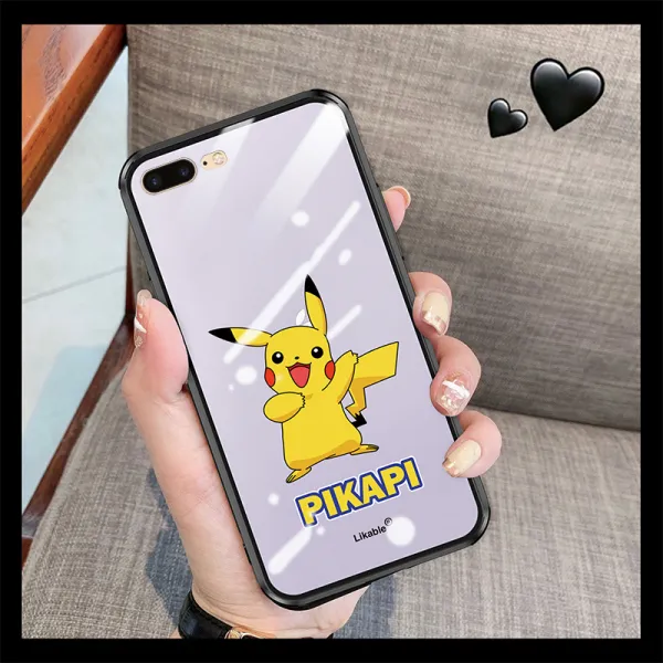 큐트 애니메이션 7핸드폰케이스 풀팩토리 초슬림 투명 유리 IPHONE8PLUS 충격흡수 7PLUS 심플 인싸템 보호케이스