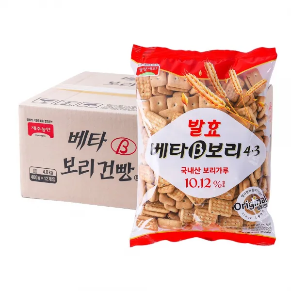 베타 보리건빵 400g 12입 발효 건빵 옛날과자 제주농연, 단일상품