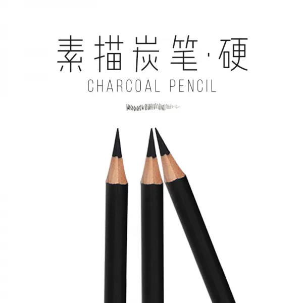 색연필 콩테 소묘 연필 미술 전용 스케치 나긋 목탄연필 채색 학생 그림 2 2H/HB/2B/4B/6B/8B에스프레소 세트 문구, T03-블랙 12개세트(경탄소)