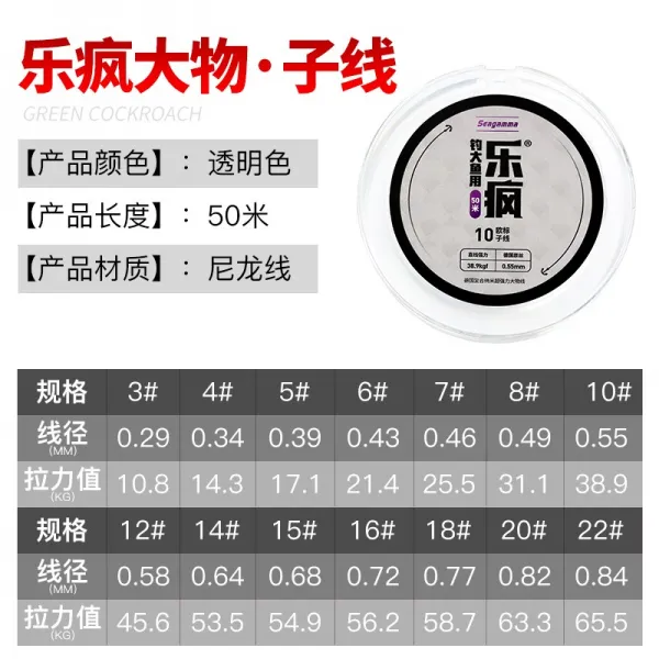 대물선 주선 자선 초연 소프트 파워 로 아선 스탠드 낚시 나일론실 청어 거물 낚싯줄 락빅라인 라인 50베이지 투명 화이트