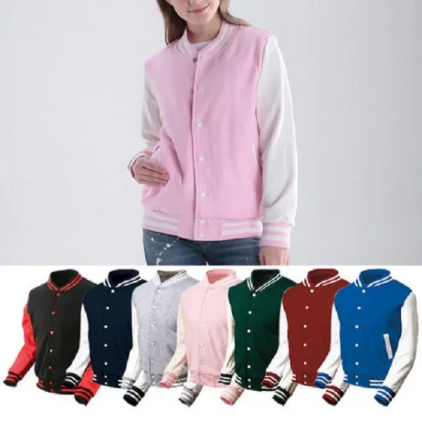 상세정보별도표기 면 폴리혼방배색 야구 점퍼 그린